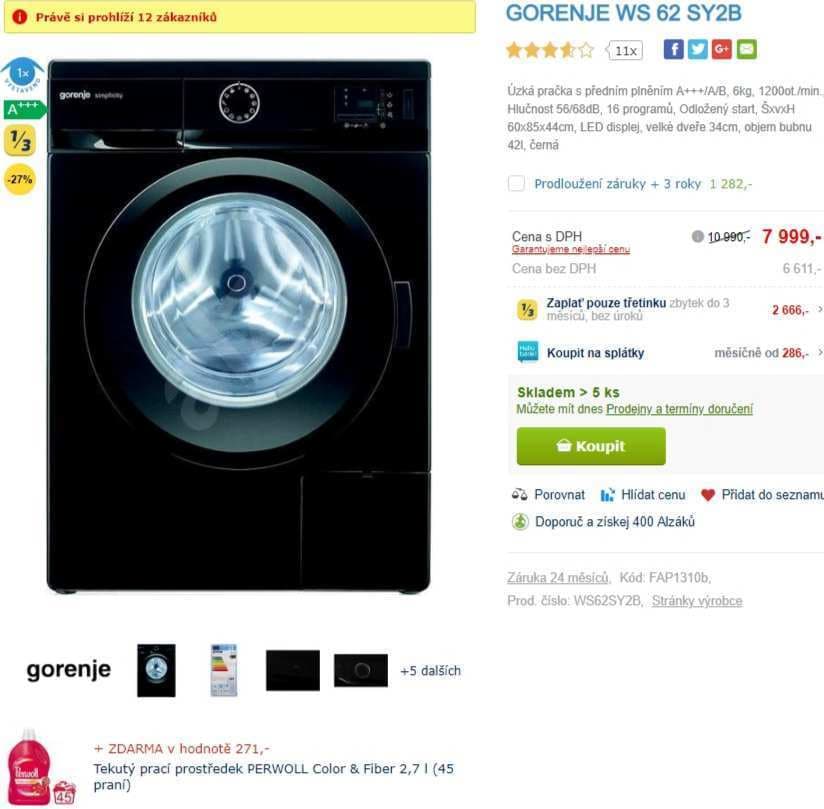 Pračka Gorenje, 6kg, 1200 ot., A+++