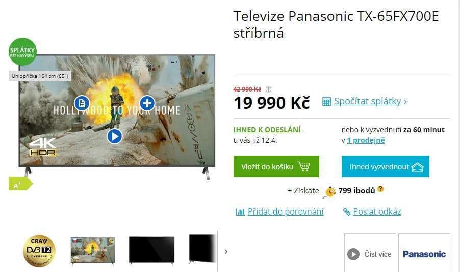 Ultra HD Smart TV, HDR, 164cm, Panasonic