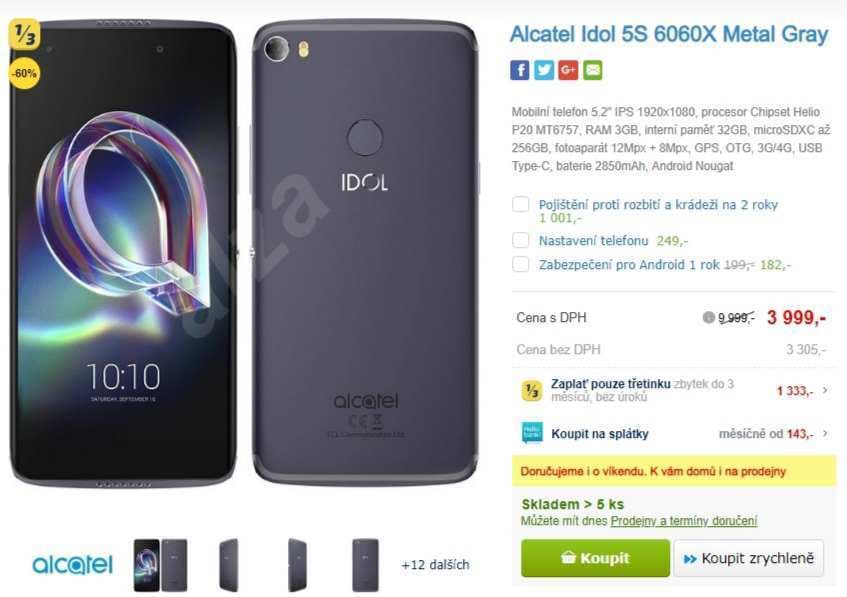 Alcatel, 8x 2,35GHz, 3GB RAM, 5,2"