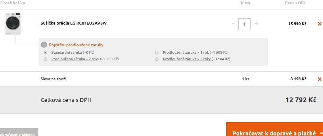 Sušička LG, 8kg, A+++, dual