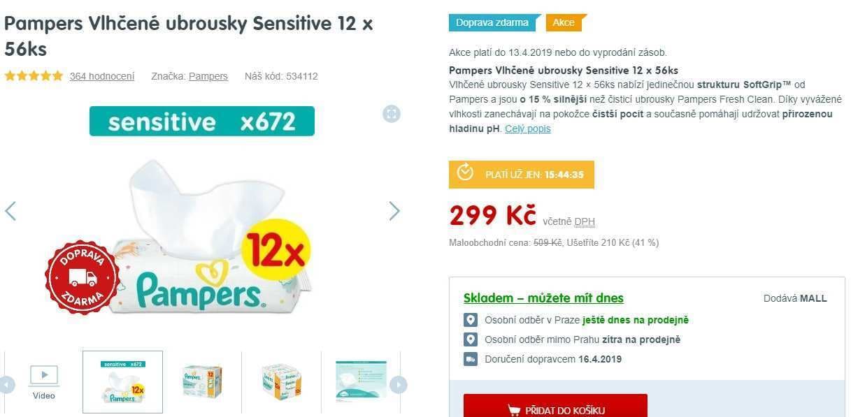 Vlhčené kapesníčky Pampers - 672 ks