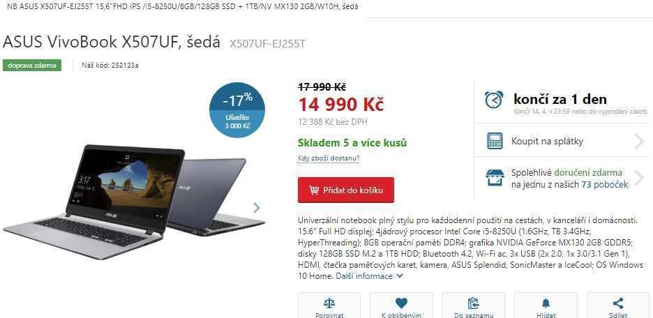 Asus, i5, 3,4GHz, 8GB RAM, 2GB Nvidia, 15,6"