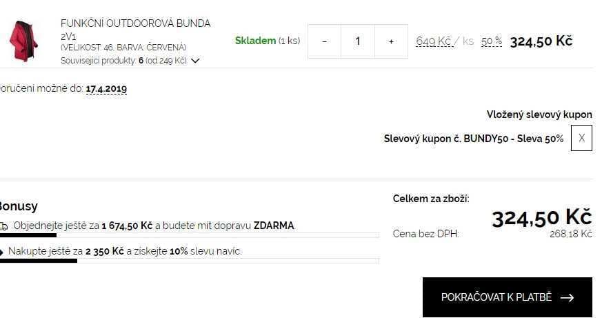Sleva 50% na zimní bundy a kabáty