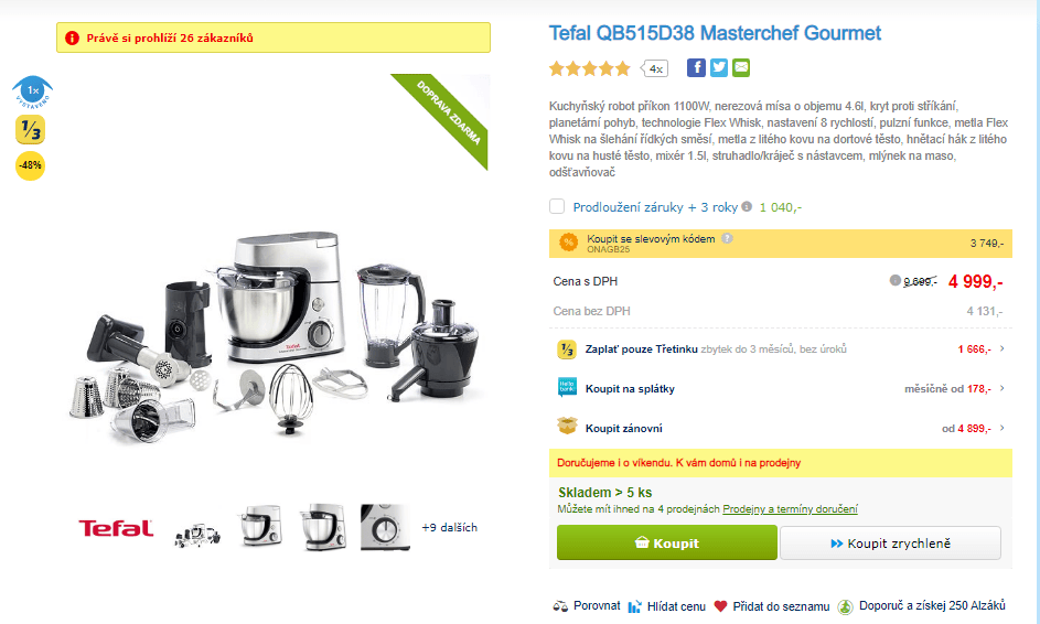 Kuchyňský robot Tefal Masterchef Gourmet