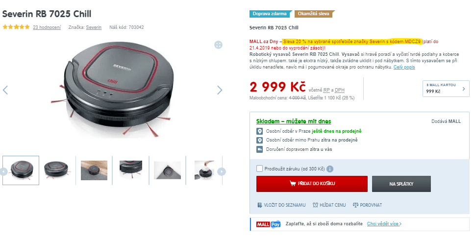 Robotický vysavač Severin RB 7025