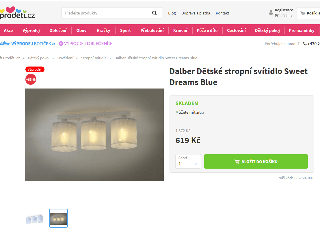 Svítidlo trojité pro děti Dalber Sweet Dreams
