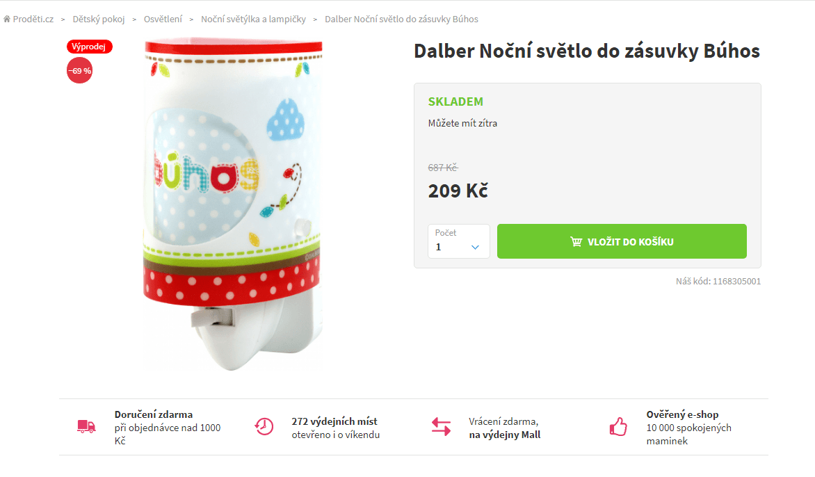 Noční světlo do zásuvky Dalber Búhos