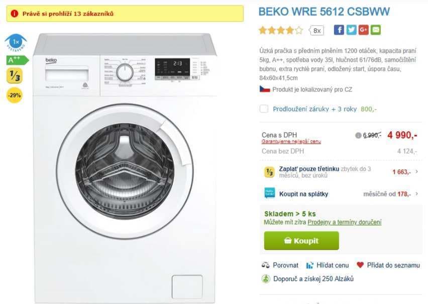 Beko, 5kg, 1200 ot., A++, 41,5 cm