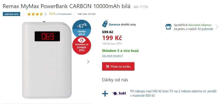 Remax MyMax powerbanka, 10000 mAh