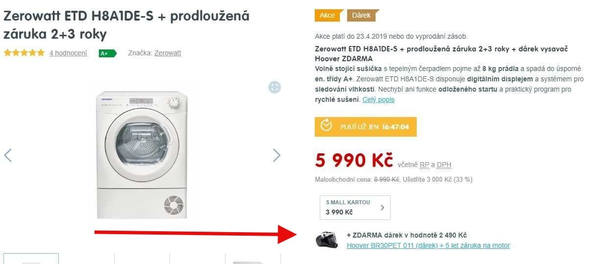 Sušička s čerpadlem Zerowatt, 8kg, A+