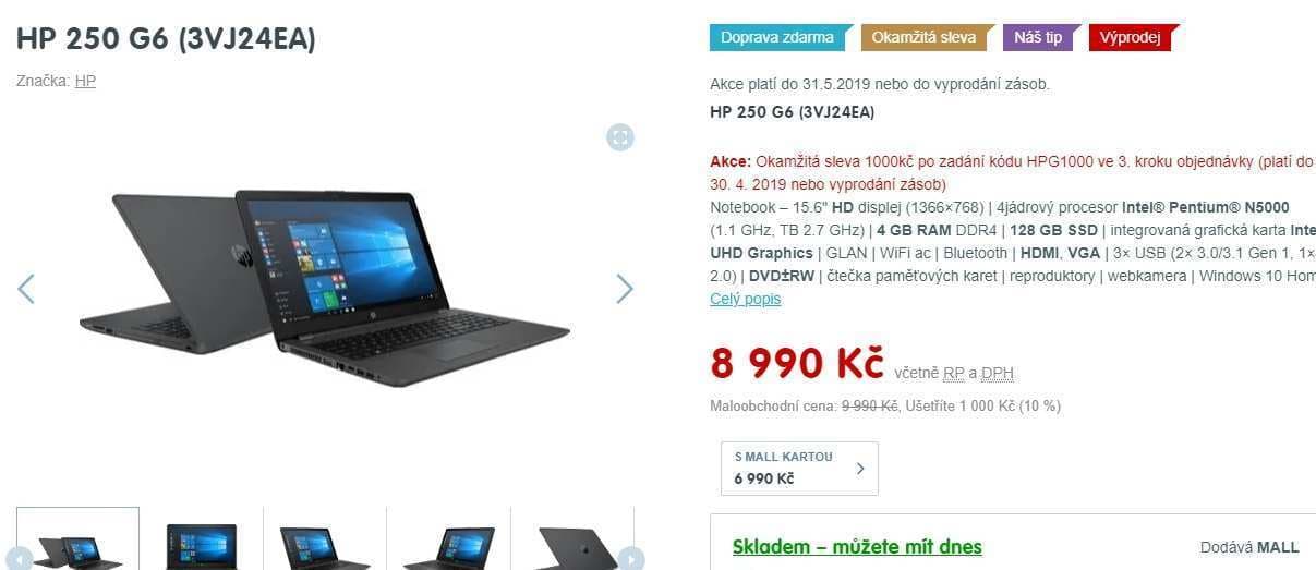 HP, 2,7GHz, 4GB RAM, 15,6", 1,86kg