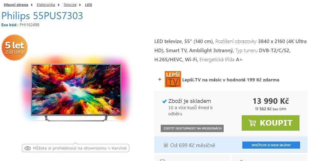 4K Smart TV, Ambilight, HDR, 139cm, Philips