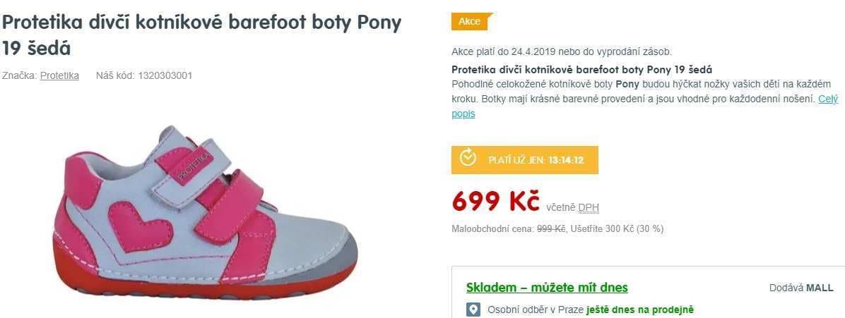 Dívčí kotníkové barefoot boty Protetika