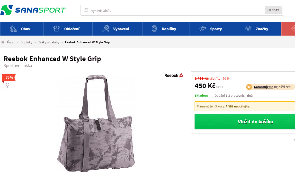 Sportovní taška Reebok Enhanced W