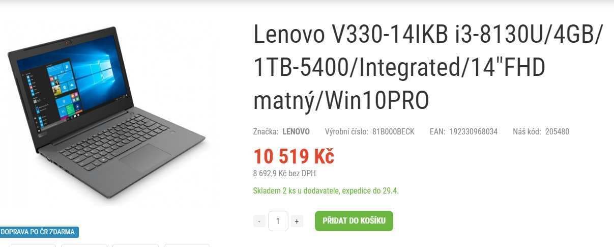 Lenovo, i3, 3,4GHz, 4GB RAM, 14"