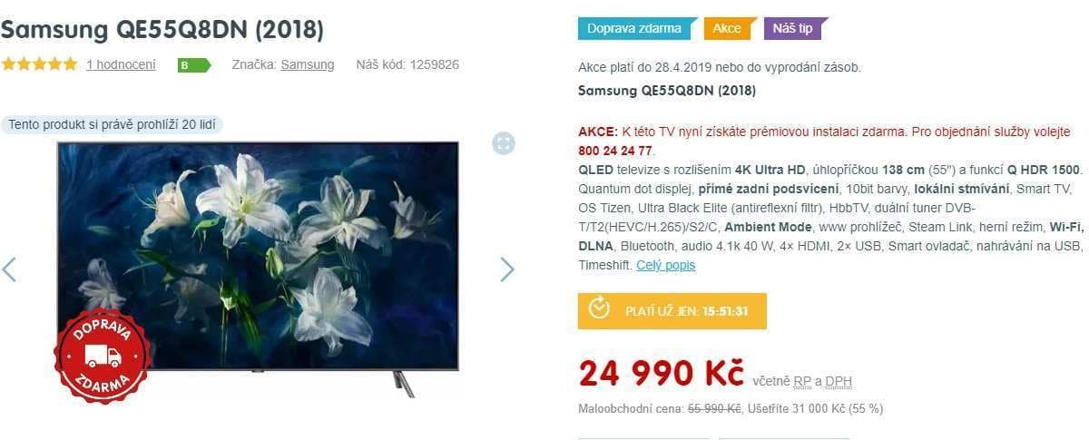 QLED Smart TV, HDR, 140cm, Samsung