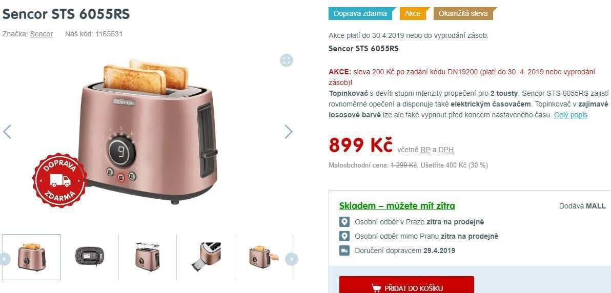 Topinkovač Sencor STS 6055RS 