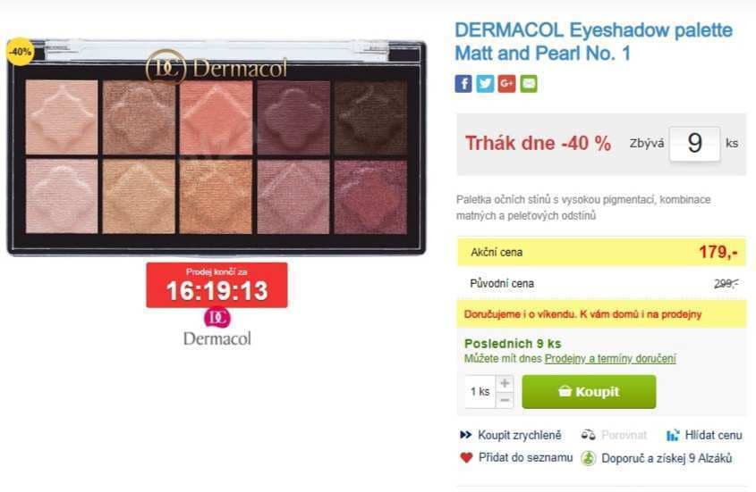 Paletka očních stínů DERMACOL Eyeshadow 