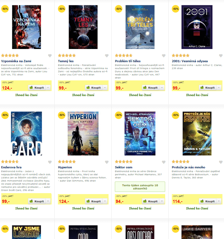 Alza.cz - sleva 50 % na sci-fi e-knihy