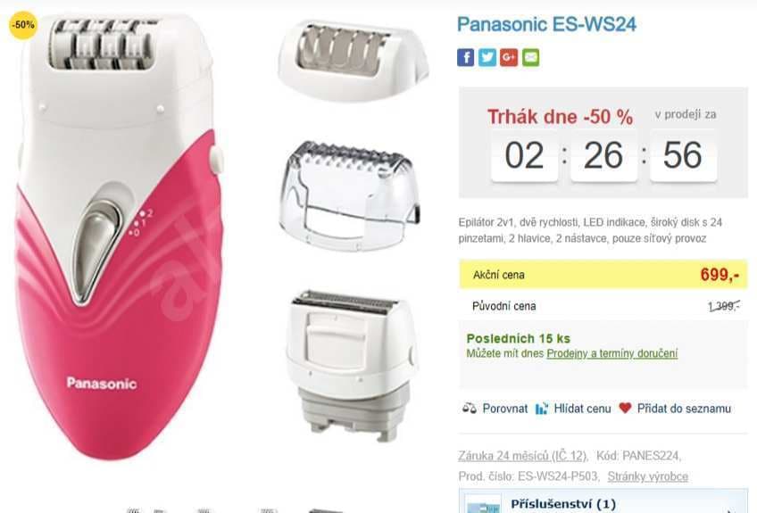 Dámský epilátor a holicí strojek Panasonic