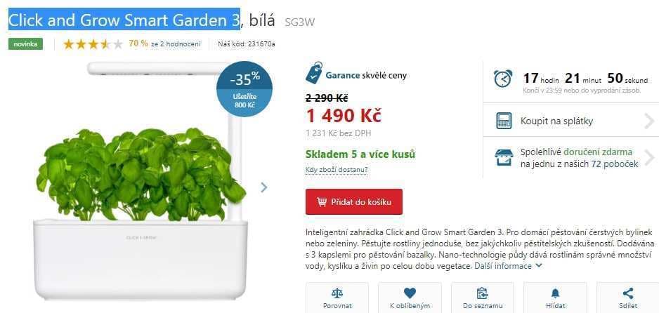 Chytrý květináč Click and Grow Smart Garden 3