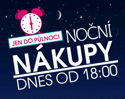 Noční nákupy se slevou 9% - jen dnes
