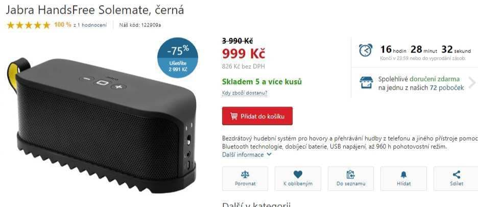Bluetooth reproduktor JABRA Solemate