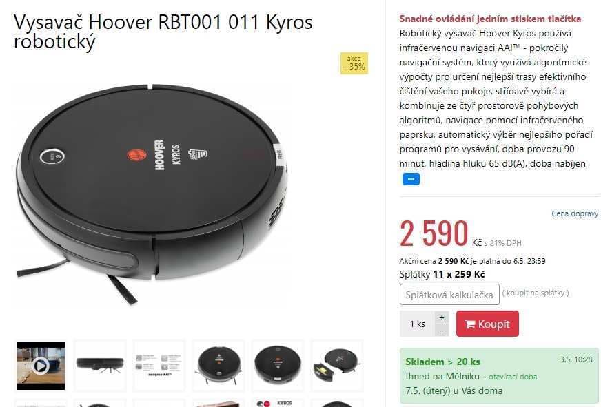 Robotický vysavač Hoover Kyros