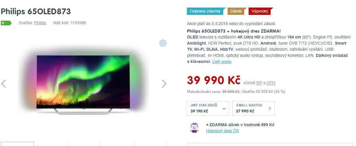 OLED 4K, Smart, HDR, Ambilight, 164cm, Philips