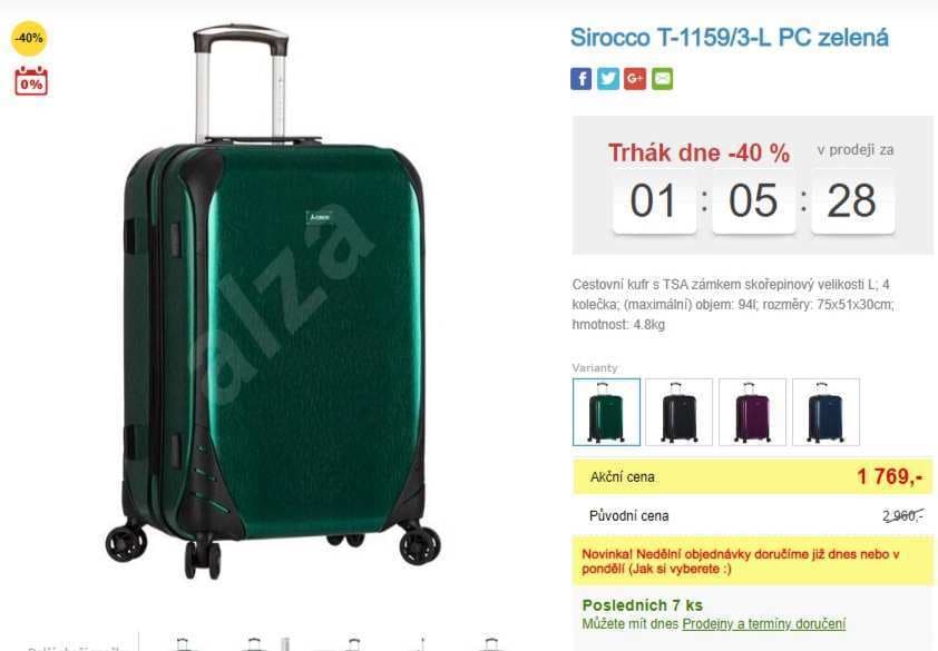 Cestovní kufr Sirocco L, 94 litrů