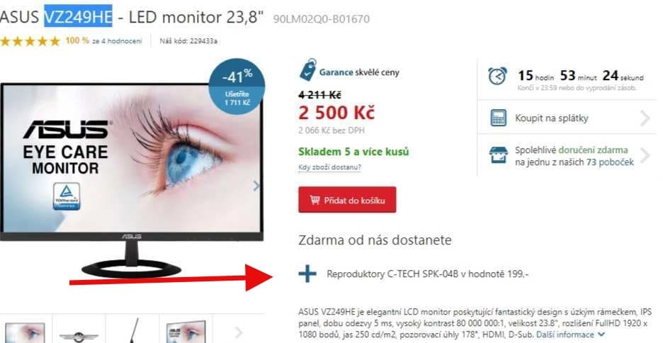 PC LCD monitor Asus, 24", full HD