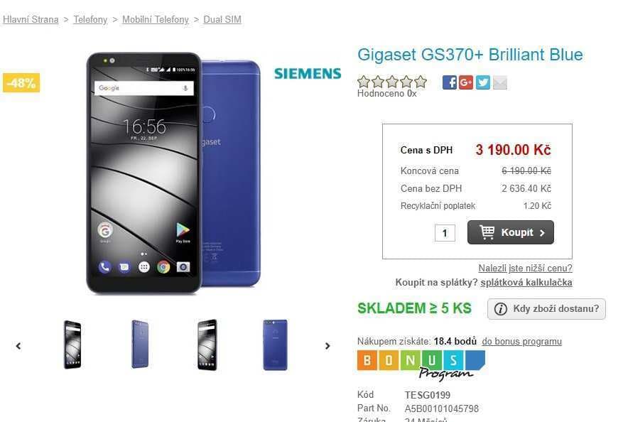 Gigaset, 8x 1,5GHz, 4GB RAM, 5,7", LTE