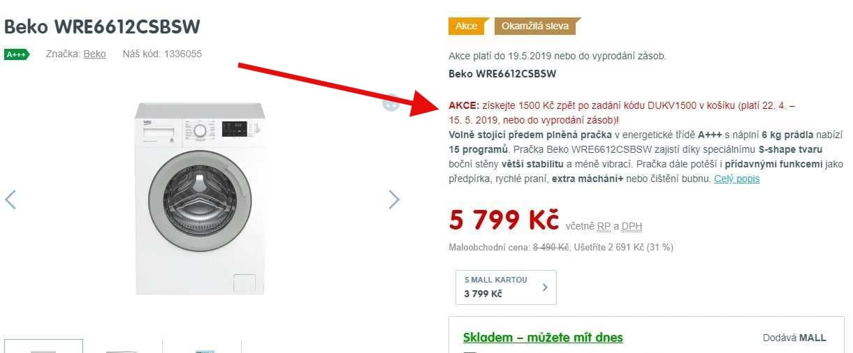 Pračka Beko, 6 kg, A+++, 1200 ot./min