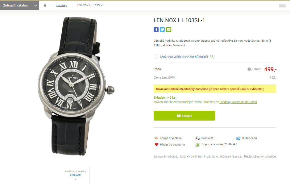 Dámské hodinky LEN.NOX L L103SL-1