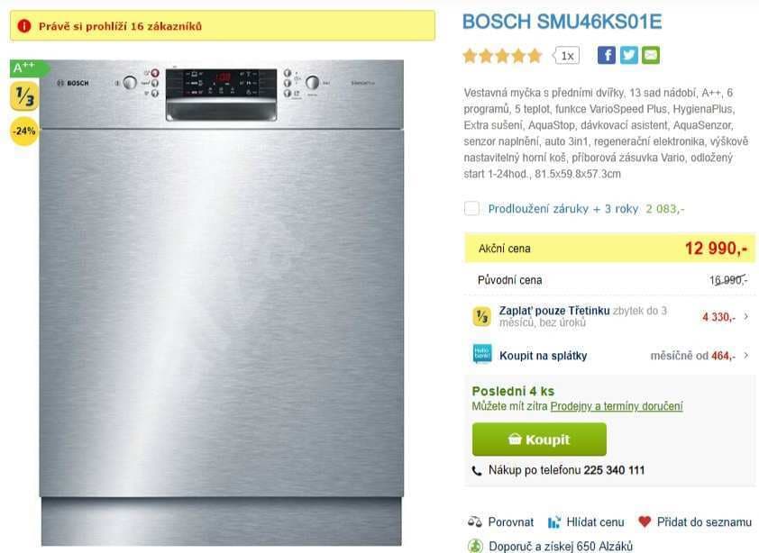 Myčka nádobí, Bosch, 13 sad, A++