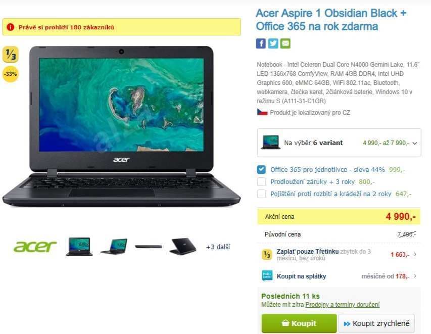 Acer, 2,6GHz, 4GB RAM, 15,6"