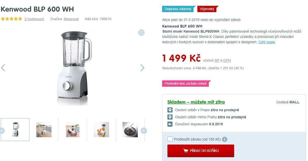 Stolní mixér Kenwood Blend-X Classic BLP 600WH