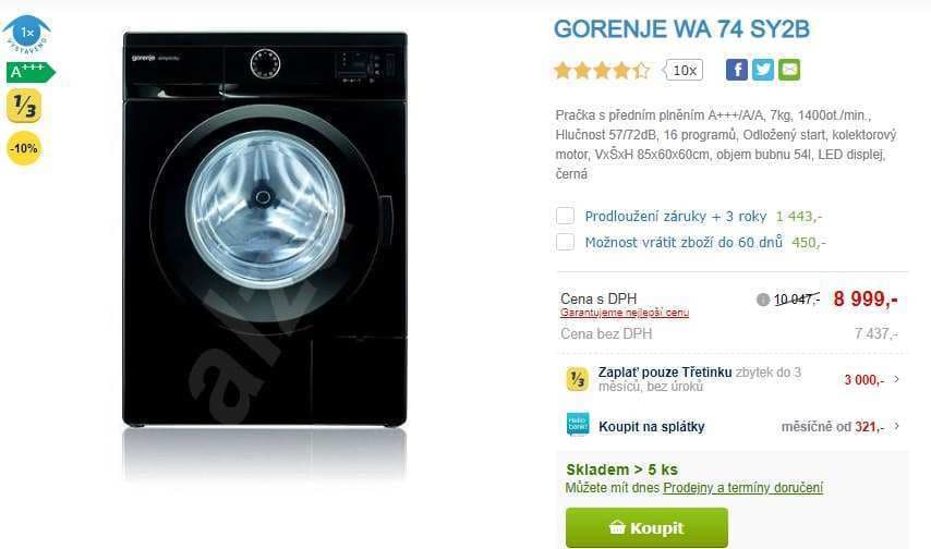Pračka Gorenje, 7kg, 1400 ot., A+++