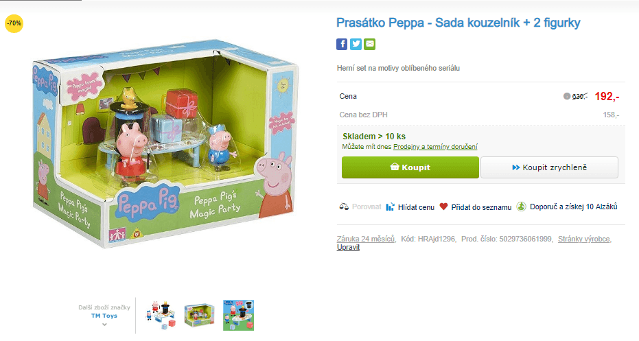 Prasátko Peppa Kouzelník herní set