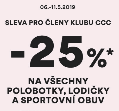 Sleva 25% na polobotky, lodičky a sportovní obuv