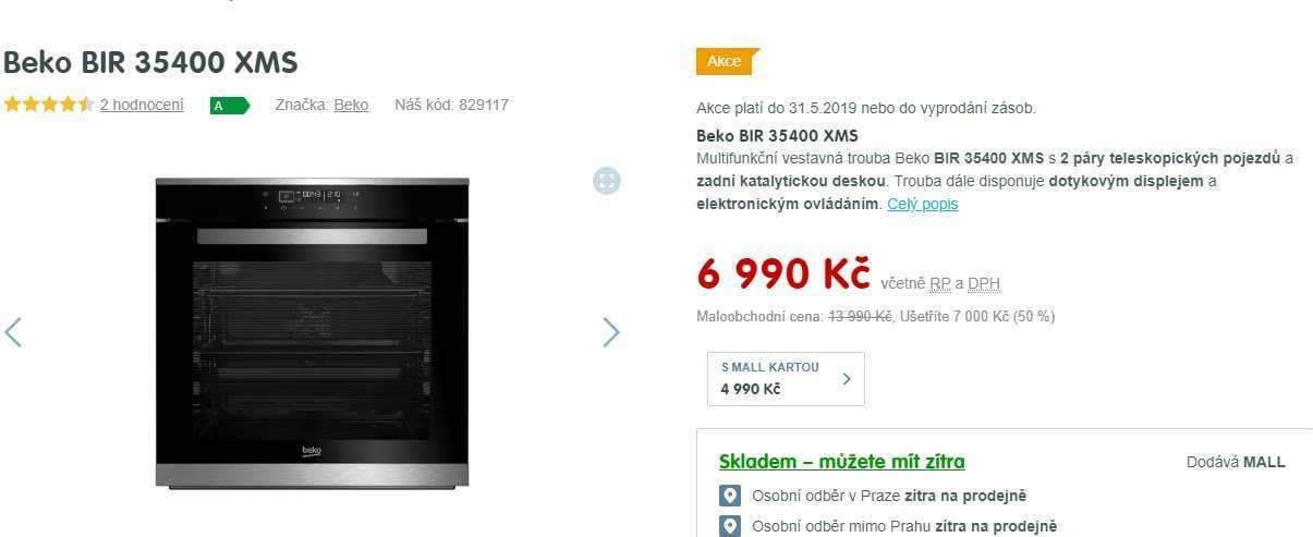 Multifunkční trouba Beko, gril