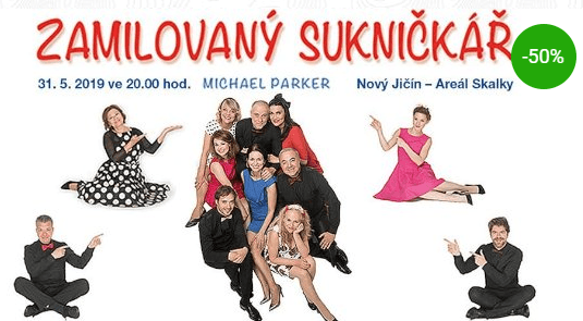 2 vstupenky na komedii Zamilovaný sukničkář