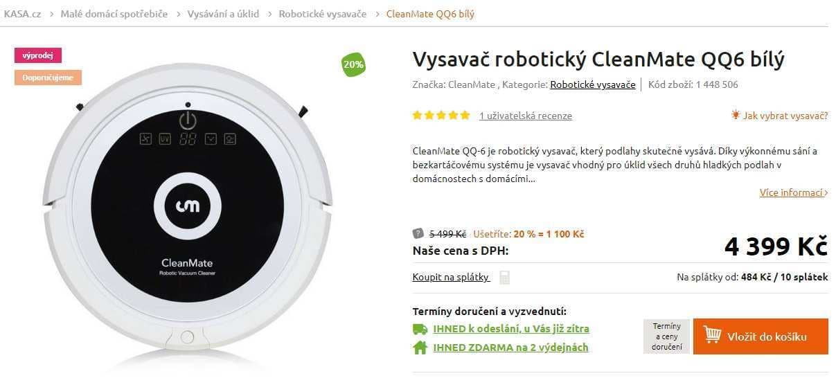 Robotický vysavač CleanMate QQ6