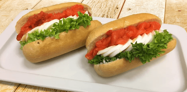 2× bageta s treskou à la losos a vejcem, 175 g