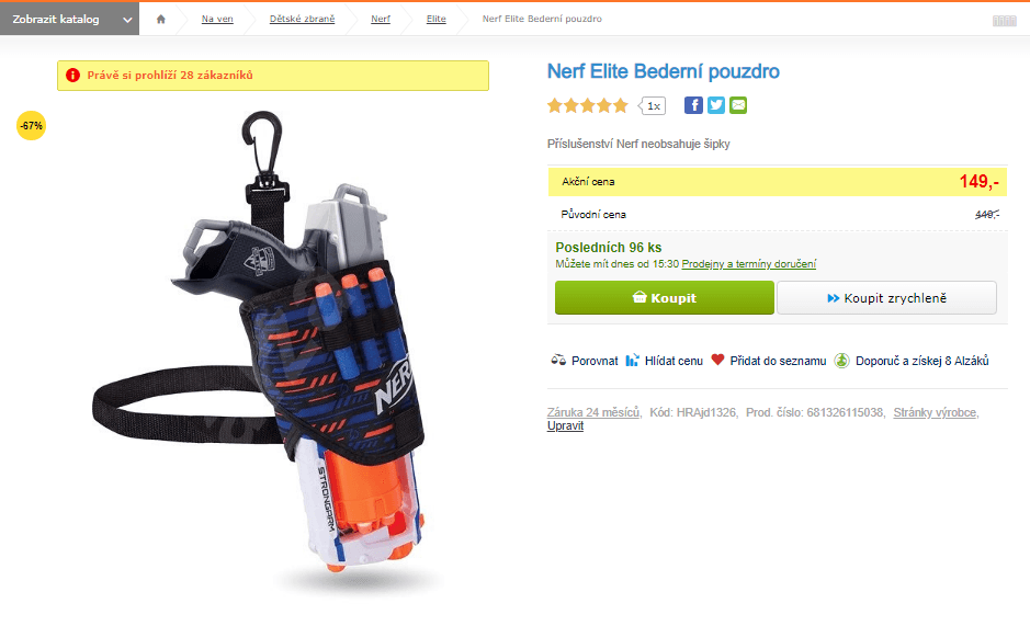 Nerf Elite Bederní pouzdro