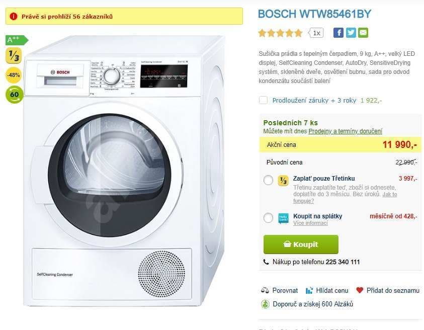 Sušička prádla BOSCH, 9 kg, A++
