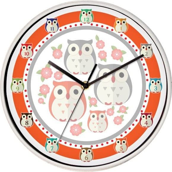 Dětské nástěnné hodiny Walplus Owls 25 cm