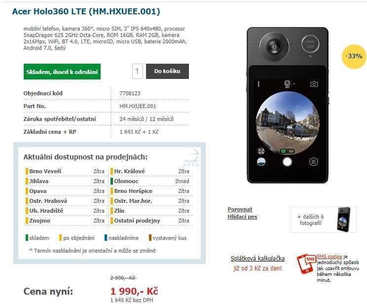 Mobil Acer Holo 360°, 8x 2GHz, 2GB RAM, 3"