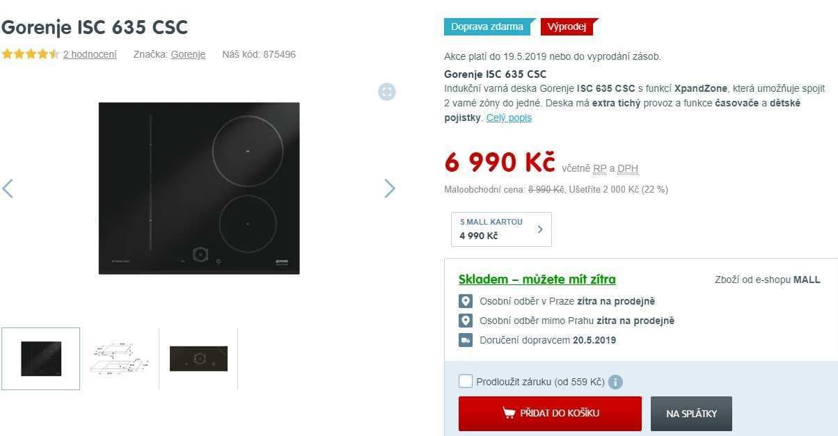 Indukční deska Gorenje, technologie