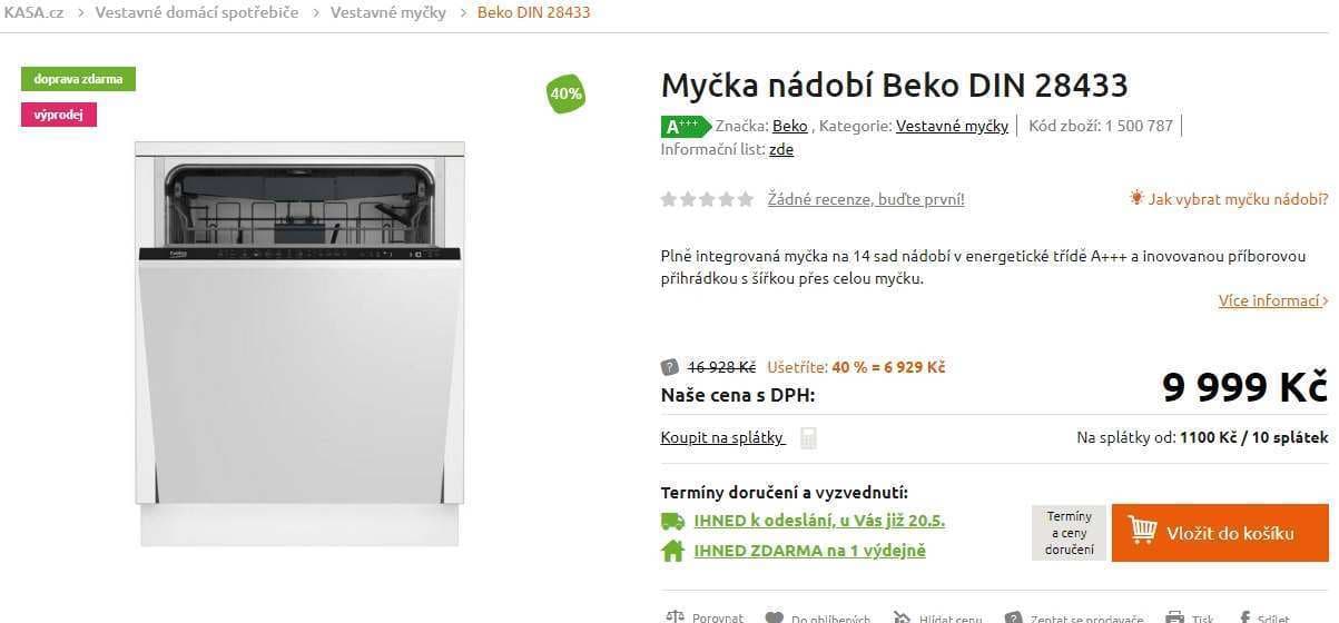 Myčka Beko, 14 sad, A+++